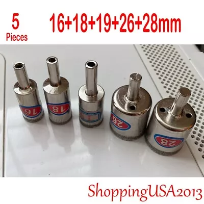 5 Pcs 16-28mm Diamond Coated Tool Drill Bit Hole Saw Set Glass Ceramic Marble ** • $11.98