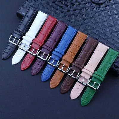 12 - 22 MM Watch Band Strap Genuine Leather Iwatch Alligator Crocodile Wrist OZ • $21.99