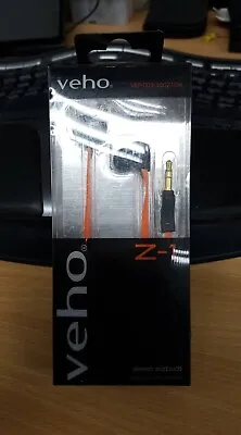 Veho Noise Isolating Orange Earphones Anti Tangle Cord VEP-003-360Z1GB Clearance • £4.97