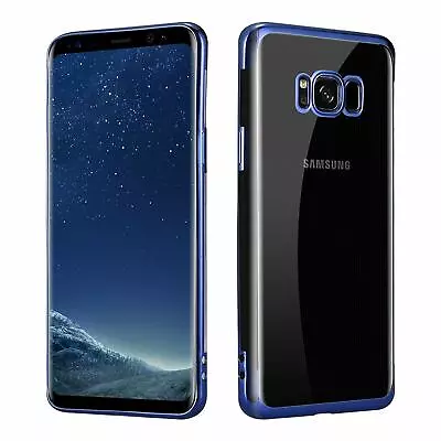 $6.23 • Buy For Samsung S8 Plus A8 2018 J8 Metallic Plating Soft Clear Gel Phone Case Cover