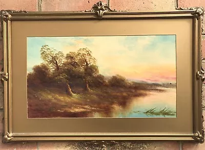 1920 Old Antique Oil Painting On Board Scenery Landscape Framed Large 62x41cm • £64.90