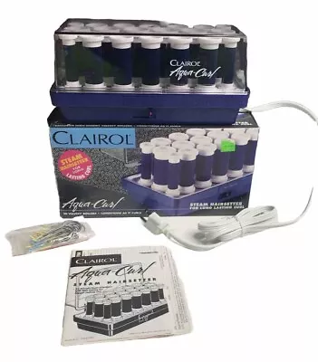 Clairol Aqua Curl Steam Hairsetter Vtg Wax Core Velvet Flocked Rollers Mist K-40 • $34.97