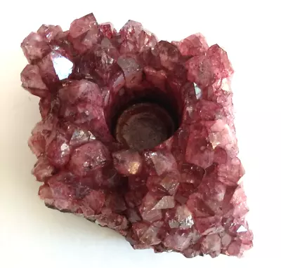 Brazil Natural Amethyst Crystal Geode Cluster Tea Light Votive Candle Holder 3lb • $34.99