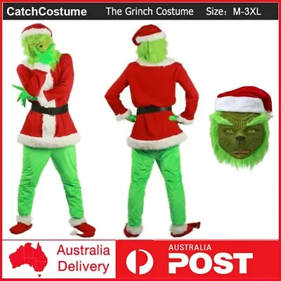 The DF 7-Piece Santa Cosplay Christmas Xmas Stole Costume Outf Grinch Grinch Set • $42.46