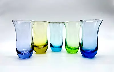 $8.89 • Buy Dansk Spectra Shot Glasses Hand Blown Multicolor Set/5