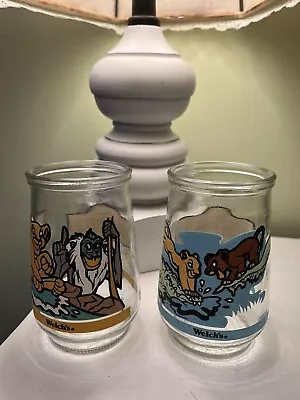 Set Vintage Welch's 1999 Glass Jelly Jars Disney Lion King 2 (2) Fun Scenes • $9.95