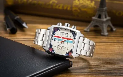 Watch Mens Wind Up Le Mans Monaco Race Rally  Christmas Gift With Tag Present • £45.95