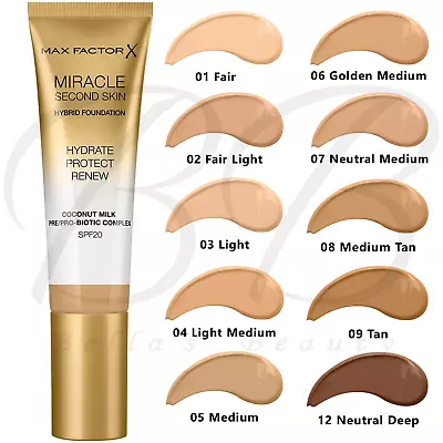 MAX FACTOR Miracle Second Skin Hybrid Foundation Coconut Oil SPF20 *ALL SHADES* • $18.99