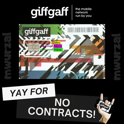 Giffgaff SIM CARD - FREE £5.00 Credit - FREE DELIVERY! Iphone Android Phones • £0.99