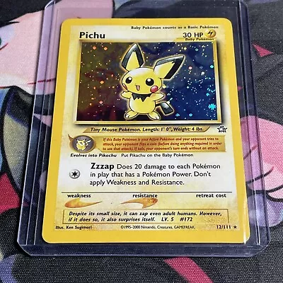 Pokémon TCG Pichu Neo Genesis 12/111 Holo Unlimited Holo Rare • $29