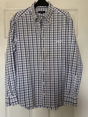 Mens Gant Pinpoint Oxford Long Sleeved Check Shirt Size Medium • £15.99
