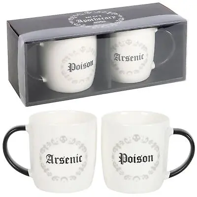 2 Pcs Poison & Arsenic Couples Coffee Mug Set Macabre Love Themed Tea Cup Gift • £9.75