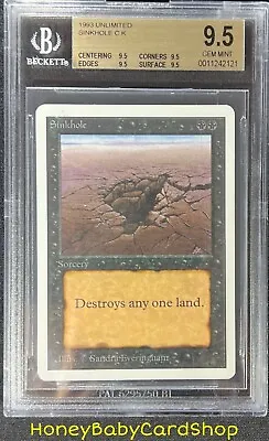 MTG Unlimited Edition 1993 Sinkhole BGS 9.5Q (TRUE QUAD) GEM MINT 93/94 • $279.95