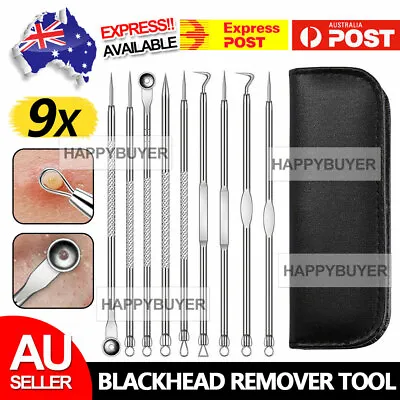 $6.95 • Buy 9pcs Blackhead Remover Extractor Tool Pimple Blemish Popper Comedone Kit Clip