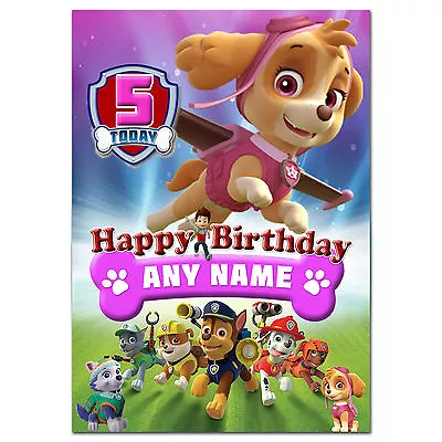 Large Personalised Birthday Card; PAW Patrol; Any Age Name For Little /big (765) • £4.50