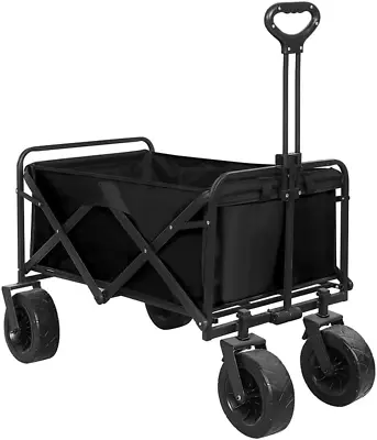 Garden Trolley Wagon Cart Camping Beach 4 Widen Large Wheels Collapsible Folding • $216.78