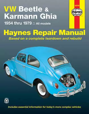 Haynes Vw Beetle & Karmann Ghia 1954-79 Repair Shop Manual Volkswagen  New  • $32.87