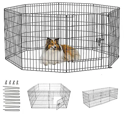£3.99 • Buy Dog Pen Puppy Pet Playpen Run Outdoor Foldable Enclosure Rabbit Fence Crate Cage