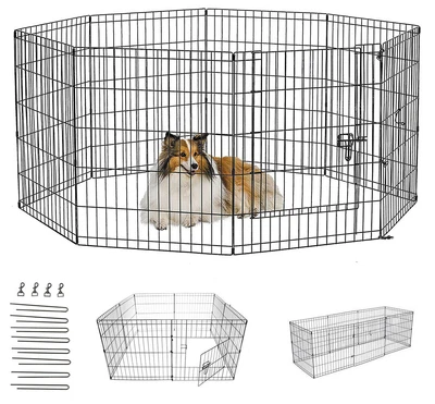 £3.99 • Buy Dog Pen Puppy Pet Playpen Run Outdoor Foldable Enclosure Rabbit Fence Crate Cage