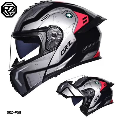 Filp Up Full Face Racing Motocycle Helmets Modular Dual Visors Motorbike Helmets • $78.01