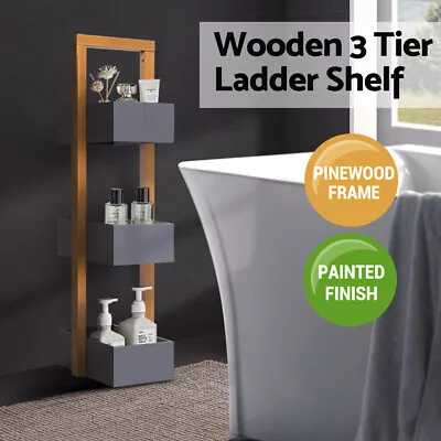 3 Tier Bathroom Storage Caddy Shelf Wooden Cabinet Toilet Organizer Holder • $62.99