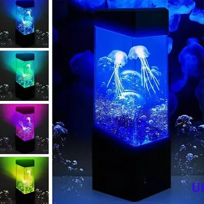 $21.95 • Buy LED Jellyfish Aquarium Fish Tank Lamp Bedside Mood Night Light 7 Color Changing