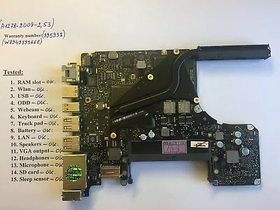 Macbook Pro A1278 13 2009 C2D 2.53 Ghz Logic Board  820-2530-A Tested Waranty • £96