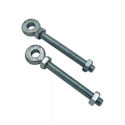 Adjustable Swing Gate Hinge Eyebolts & Nuts X2 (M10 - M24 Zinc Plated Eye Bolt) • £4