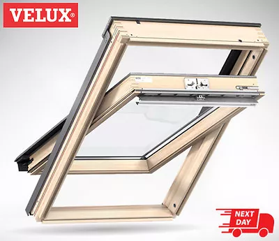 VELUX FK06 Pine Centre Pivot Roof Window Wooden Attic Loft Skylight 66cm X 118cm • £329