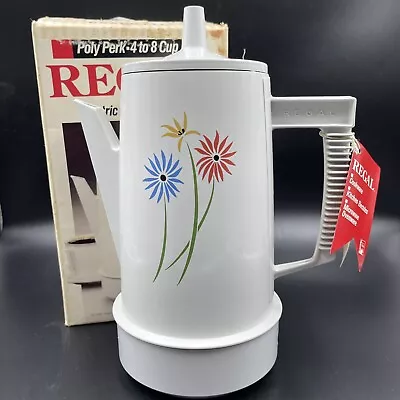 Regal POLY PERK 4 - 8 Cup Percolator Coffee Pot Floral Flowers K7508FD NIB • $79.99