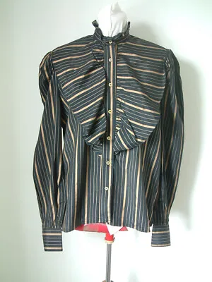 Vintage Ruffle Shirt By Walter Medri Milan..uk 14..made In Italy..new Romantic.. • £45