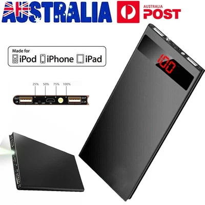 $27.99 • Buy 100000mAh External Power Bank Dual USB Portable Battery Charger For IOS Phone
