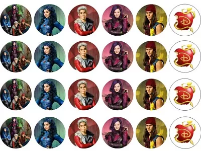 £2 • Buy 24 Disney Descendants Edible Cupcake Toppers Icing/wafer