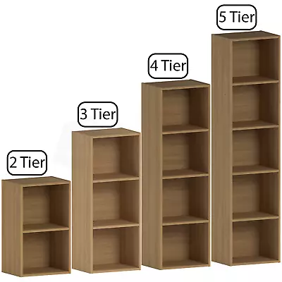 Cube 2 3 4 5 Tier Wooden Bookcase Shelf Shelving Display Storage Wood Unit Stand • £15.99