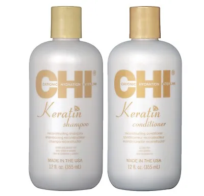 CHI Keratin Shampoo And Conditioner Damaged Hair Repair Moisturiser Argan Oil  • £19.99