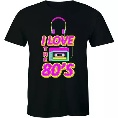 I Love The 80's Top Eighties Music Retro Shirt Men's Premium T-shirt Tee • $17.63