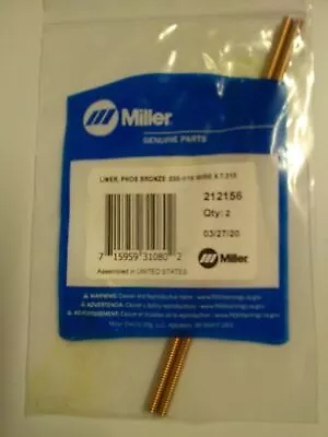 Miller 212156 Liner Bronze .030 - 1/16 PK2 For Spoolmatic 15A • $52.99