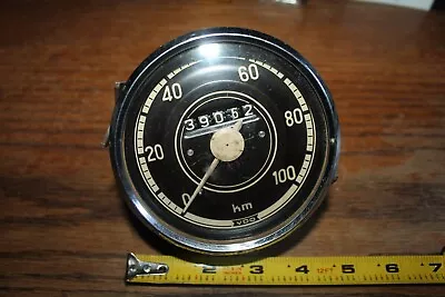 VINTAGE VDO Speedometer Black  Face With Cream Numbers Beautiful 0-100 Km 4  • $50