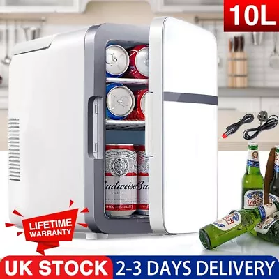 10L Portable Mini Fridge Cooler&Warmer Small Ice Box Bedroom Office Table Top • £34.62