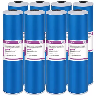 20 X4.5  5 Micron Big Blue GAC Granular Carbon Water Filter Whole House 1-8 PACK • $90.77