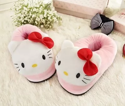 Kawaii Sanrio Hello Kitty Slippers Anti-slip Slippers Fluffy Cute Shoes • £13.99