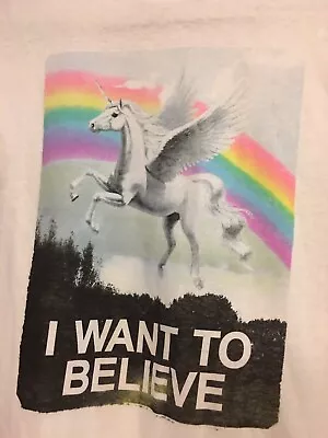 NEW “I Want To Believe Unicorn” T-Shirt Small NWT • $8