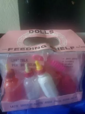 Vintage Dolls Feeding Shelf Plastic Feeding Bottles In Packet Still • $45