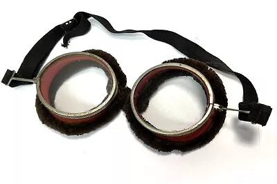 Antique Motorcycle Goggles Safety Glasses Driving Lined Steampunk Original VTG • $45