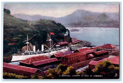 C1910 Japanese Warship In Dock Nagasaki Kyushu Japan Oilette Tuck Art Postcard • $9.72