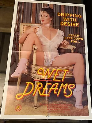 WET DREAMS ORIGINAL ADULT X-RATED ONE SHEET POSTER 27 X41  1986 • $15