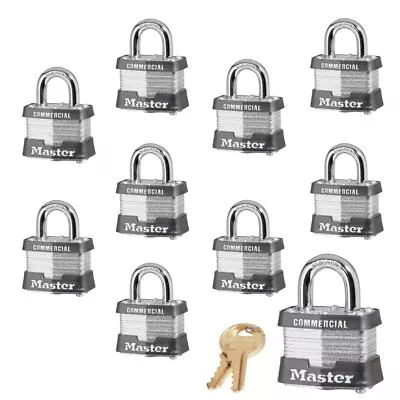 Master Lock Padlock - (10) Keyed Alike Locks #3NKA-10 W/ BumpStop Technology • $97.91