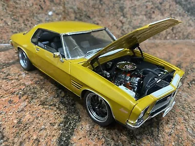 $495 • Buy 1/18 Modified HOLDEN HQ MONARO GTS 2dr  SUNBURST GOLD WITH WHITE STRIPES  #18745