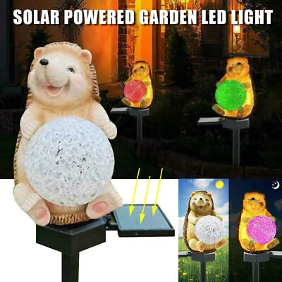 £10.59 • Buy 7 Colour Changing Solar LED Hedgehog Light Crystal Ball Lamp Garden Patio Decor