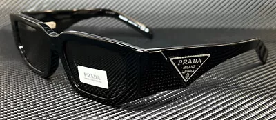 PRADA PR 09ZSF 1AB5S0 Black Grey Men's 55 Mm Sunglasses • $283.50